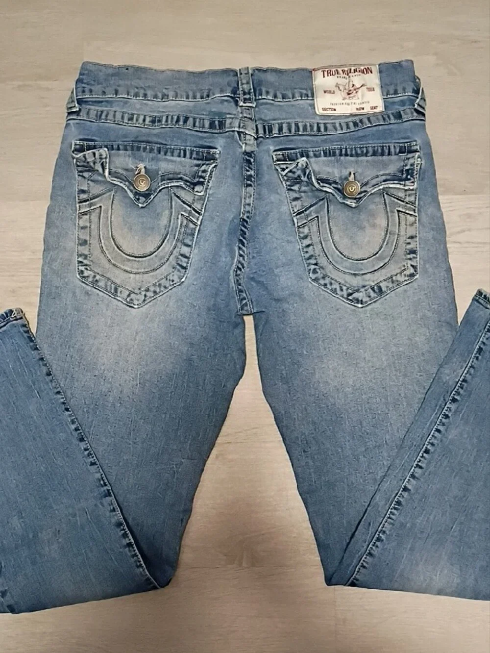 True Religion Men's Light Blue Relaxed Skinny Jeans